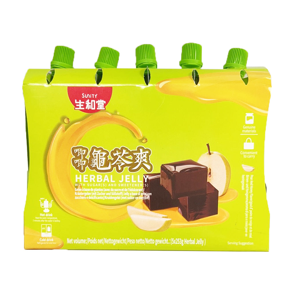 Sunity Herbal Jelly Drink Pear & Honey Flavour 5x253g ~ 生和堂 唧唧龟苓爽 秋梨蜂蜜味 5x253g