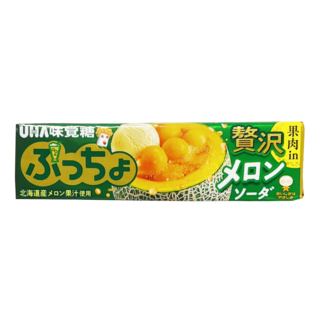 UHA Puccho Chewing Candy Melon Soda Flavour 50g ~ UHA 味觉糖 蜜瓜味果汁软糖 50g