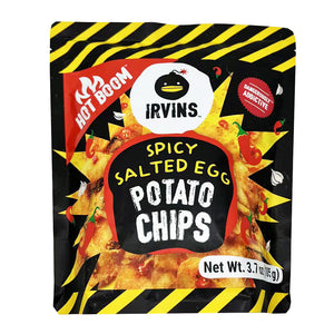Irvins Hot Boom Salted Egg Potato Chips 105g ~ Irvins 辣味咸蛋薯片 105g
