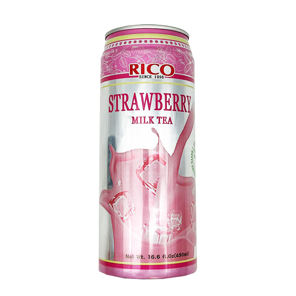 Rico Milk Tea Drink Strawberry Flavour 490ml ~ 红牌 草莓奶茶 490ml