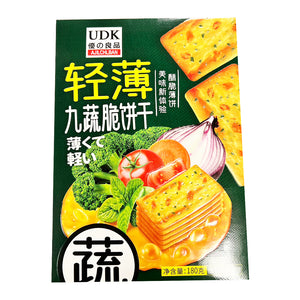 UDK Mix Vegetable Flavour Biscuit 180g ～ 优之良品 轻薄九蔬脆饼干 180g