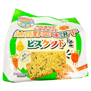 Herremato Mix Vegetable & Natto Flavour 200g ~ 纳豆野菜味饼干 200g