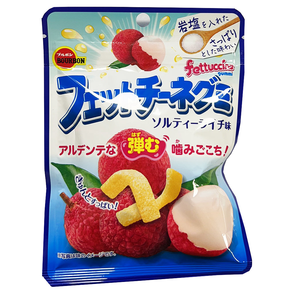 Bourbon Fettuccine Gummy Salt Lychee Flavour 50g ～ Bourbon 岩盐荔枝味软糖 50g