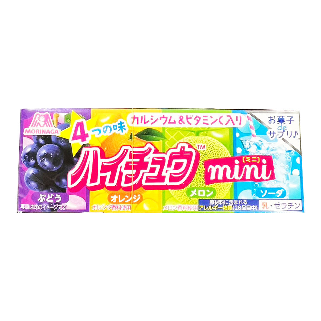 Morinaga Hichew Mini Assort Soft Candy 40g ~ 日本森永 迷你嗨啾果汁糖 混合味(葡萄，橘子，哈密瓜，汽水)  40g