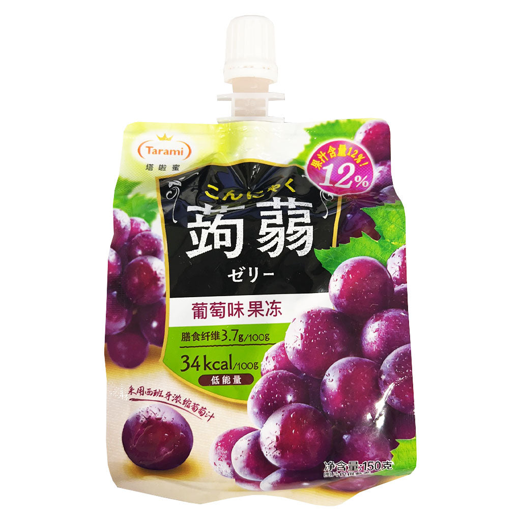 Tarami Grape Konnyaku Jelly Pouch Drink 150g ~ Tarami 提子味蒟蒻啫喱飲品 150g