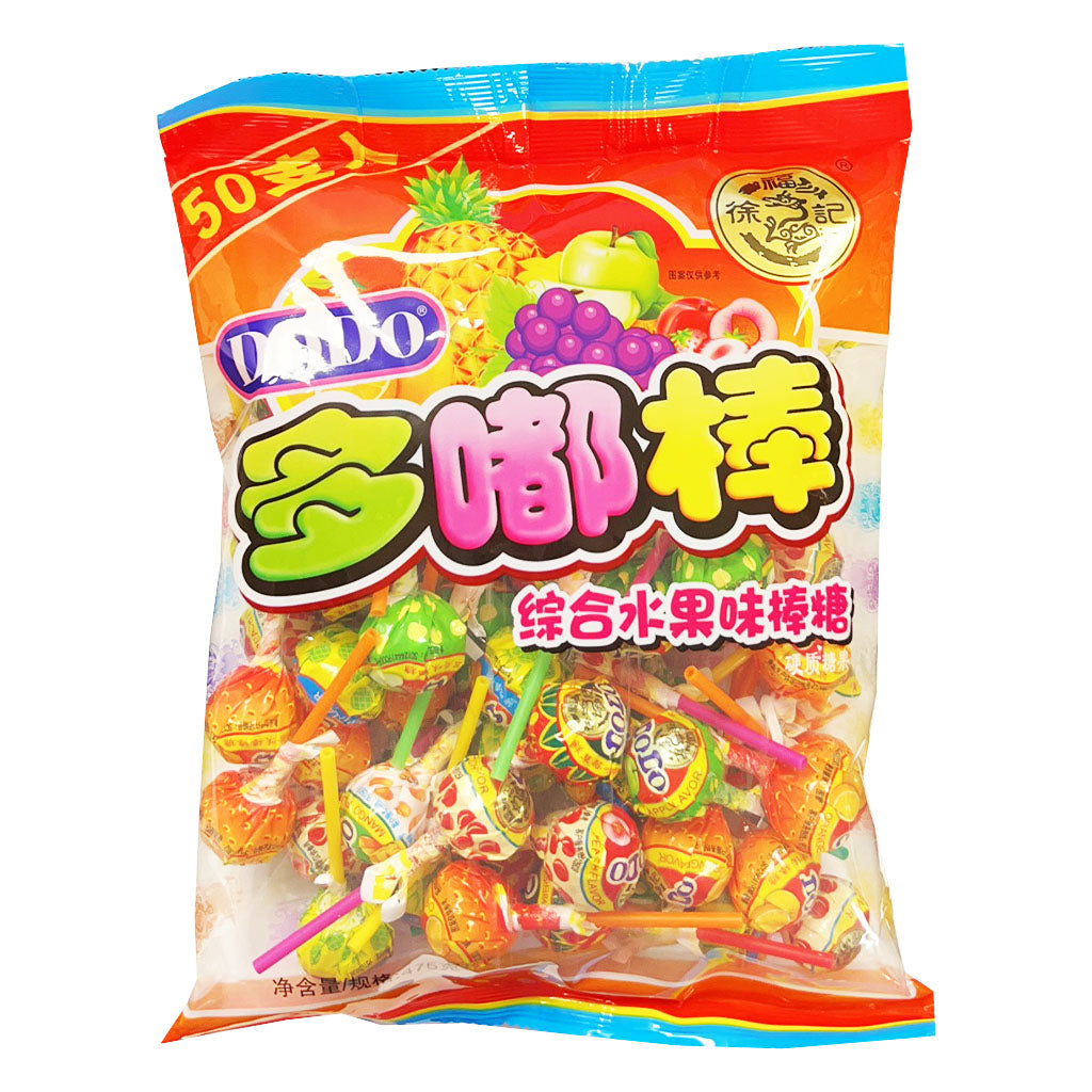 Hsu Fu Chi Do Do Lollipop Mixed Fruit Flavour 475g ~ 徐福记 多嘟棒综合水果味 475g