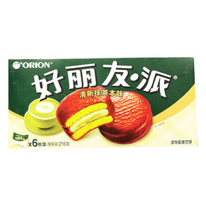 Orion Choco Pie Matcha Flavour 6 Packs 216g ~ 好丽友 清新抹茶味派 6入 216g