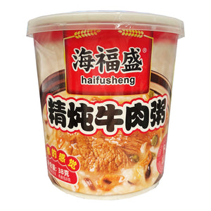 Hai Fu Sheng Congee Stew Beef Flavour 38g ~ 海福盛 精炖牛肉粥 38g