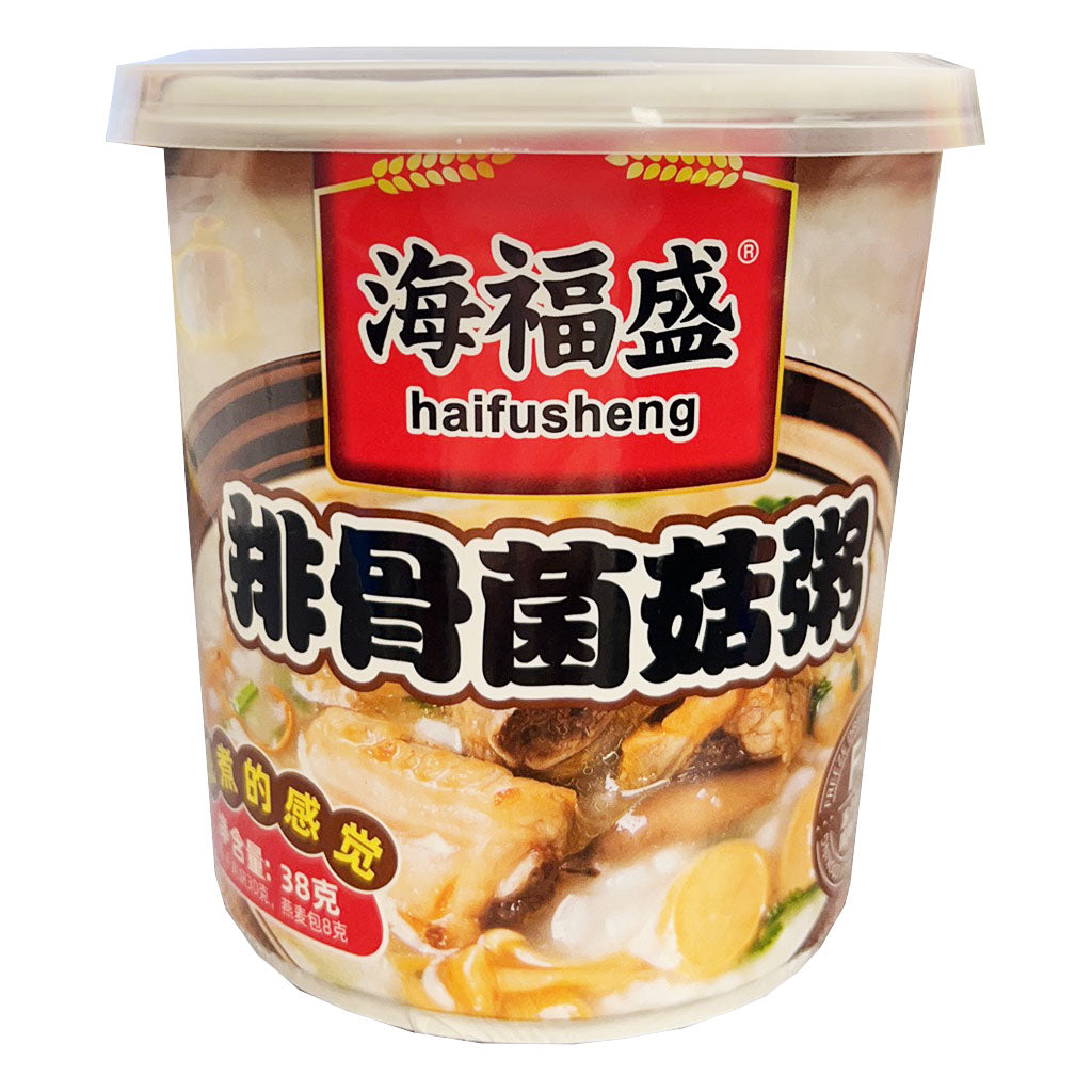 Hai Fu Sheng Congee Mushroom Pork Flavour 38g ~ 海福盛 排骨菌菇粥 38g