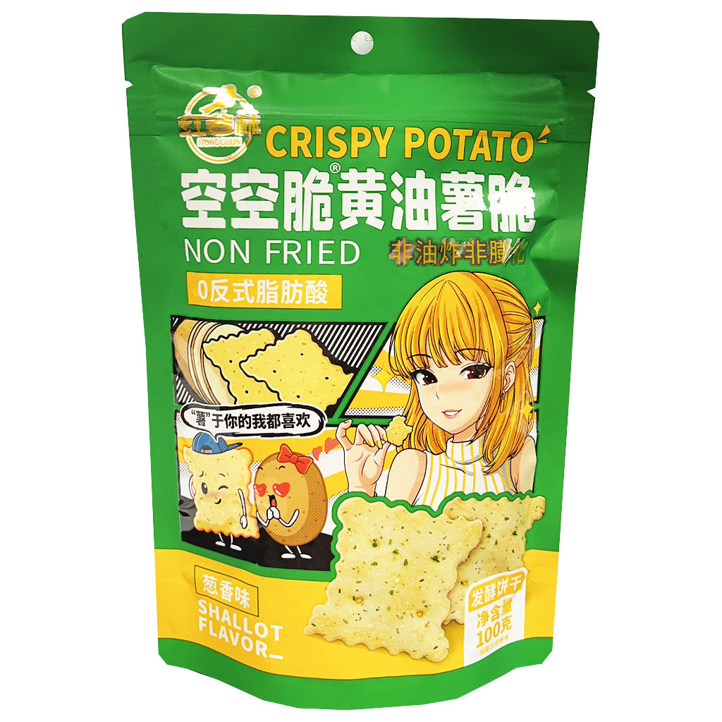 Honggulin Shallot Potato Cracker 100g ~ 红谷林 空空脆薯饼 葱香味 100g
