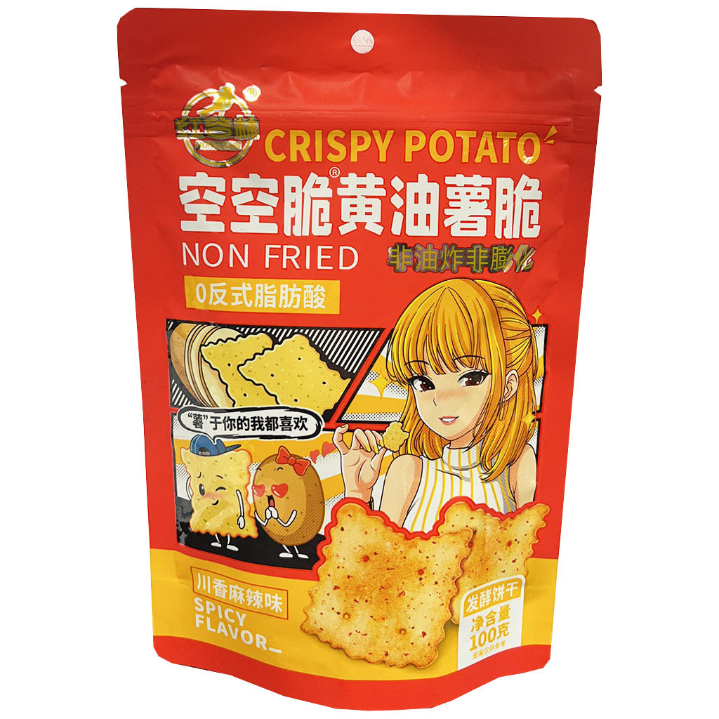 Honggulin Spicy Potato Cracker 100g ~ 红谷林 空空脆薯饼 川香麻辣味 100g