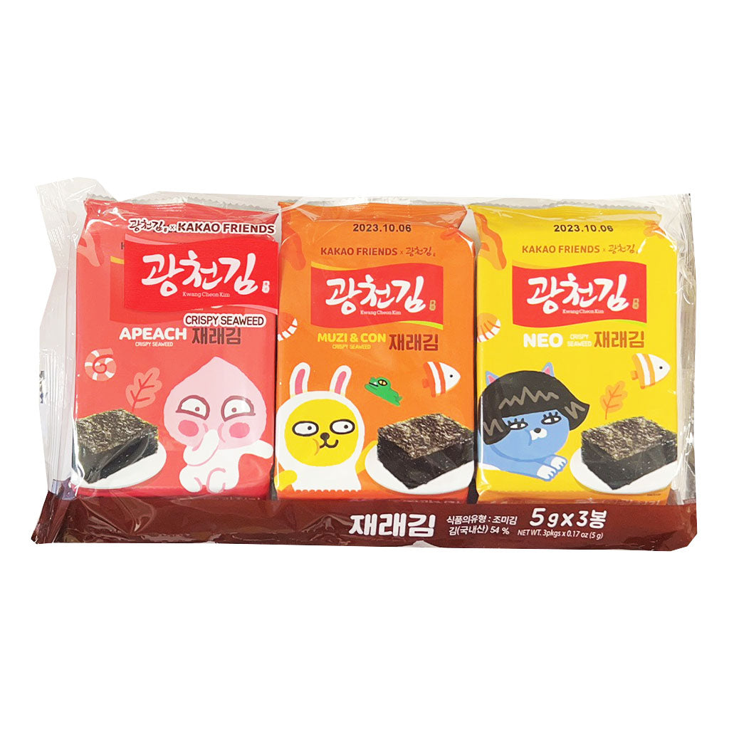 Kwangcheon Dosirak Seaweed 5gx3ea 15g ~ Kwangcheon 韩式海苔 3包装