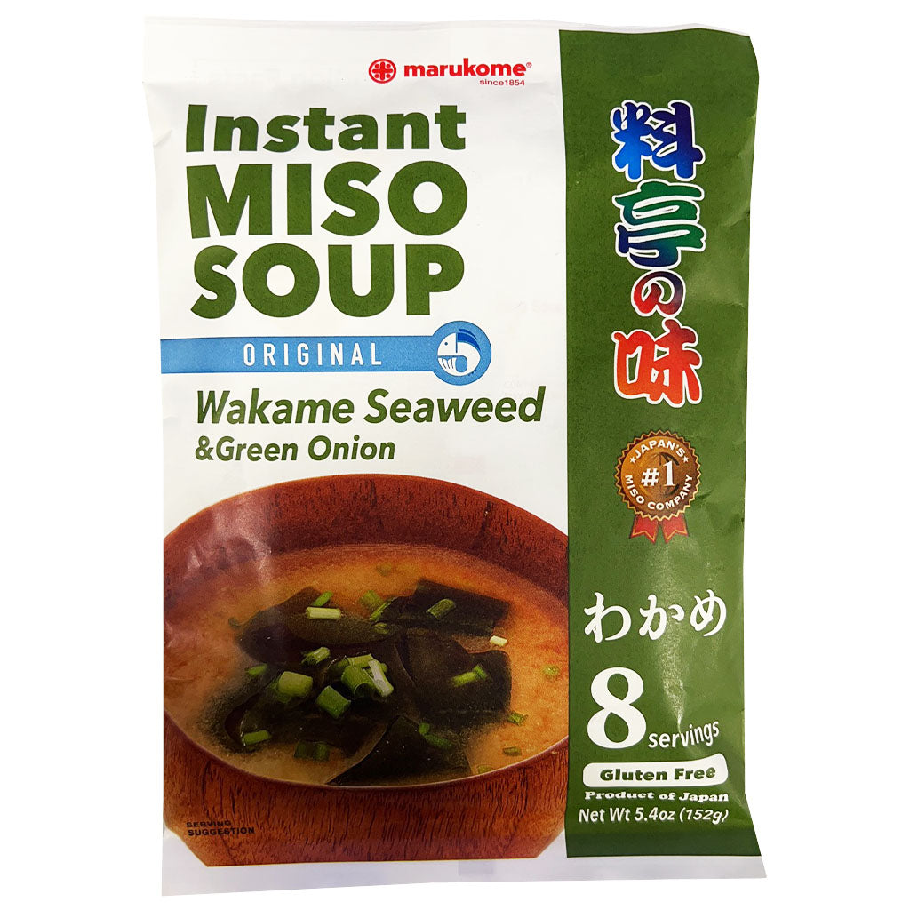 Marukome Instant Miso Soup Wakame 8pcs 8x19g ~ 料亭味海带味噌汤  8x19g