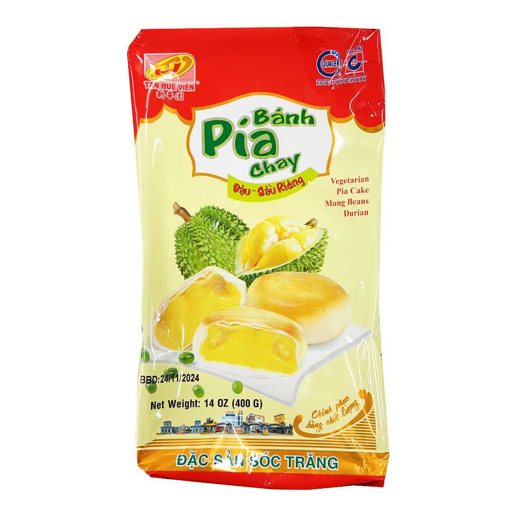 Tan Hue Vien Durian & Mung Bean Cake 400g ~ 新华园榴莲绿豆饼 400g
