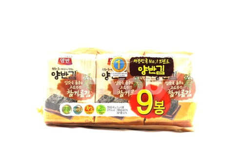 Dongwon Seasoned Laver In Tray Sesame Oil 9X5G ~ Snacks
