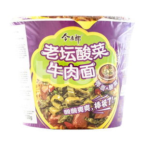 Jinmailang Bowl Noodle Pickled Mustard Beef 130G ~ Instant