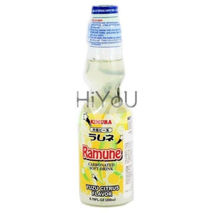 Kimura Ramune Carbonate Soft Drink Yuzu 200Ml ~ Drinks