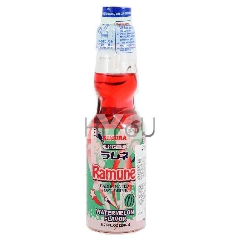 Kimura Ramune Carbonated Soft Drink Watermelon 200Ml ~ Drinks