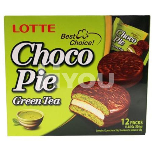 Lotte Choco Pie Green Tea Flavour 336G ~ Confectionery