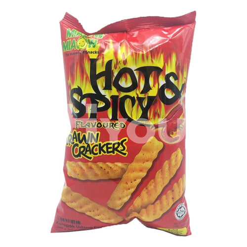 Miaow Hot & Spicy Flavoured Prawn Crackers 60G ~ Snacks
