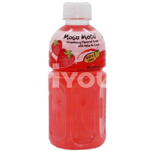 Mogu Stramberry Flav Drink With Nata De Coco 320Ml ~ Soft Drinks
