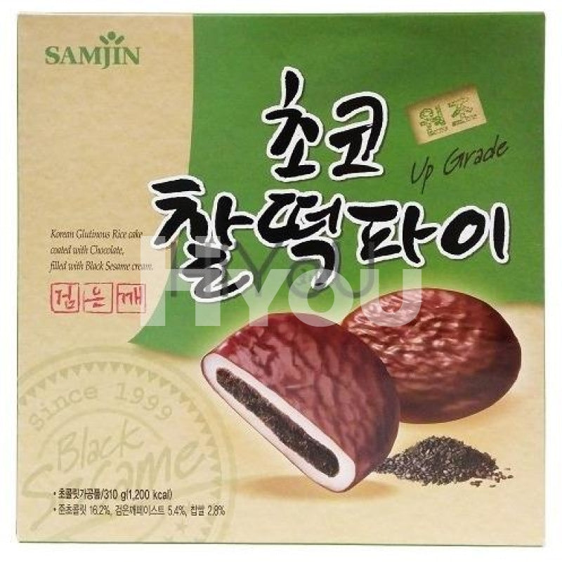 Samjin Tea Samjin Black Sesame Rice Pie 310g ~ 巧克力 芝麻麻糬派 310g