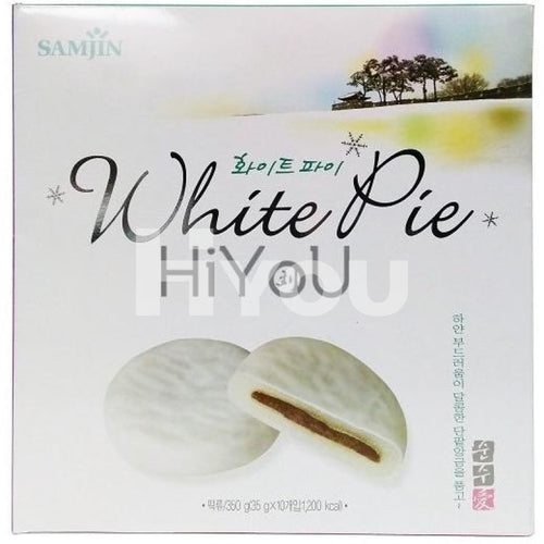 Samjin White Pie Red Bean Filled Rice Cake 350G ~ Confectionery