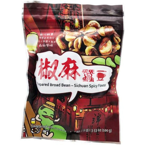 Six Fortune Prepared Broad Bean Sichuan Spicy 100G ~ Snacks