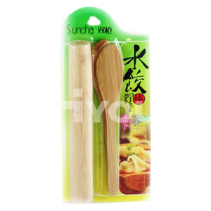Suncha Bamboo Rolling Pin And Ladle Set 1Set ~ Kitchen Essentials
