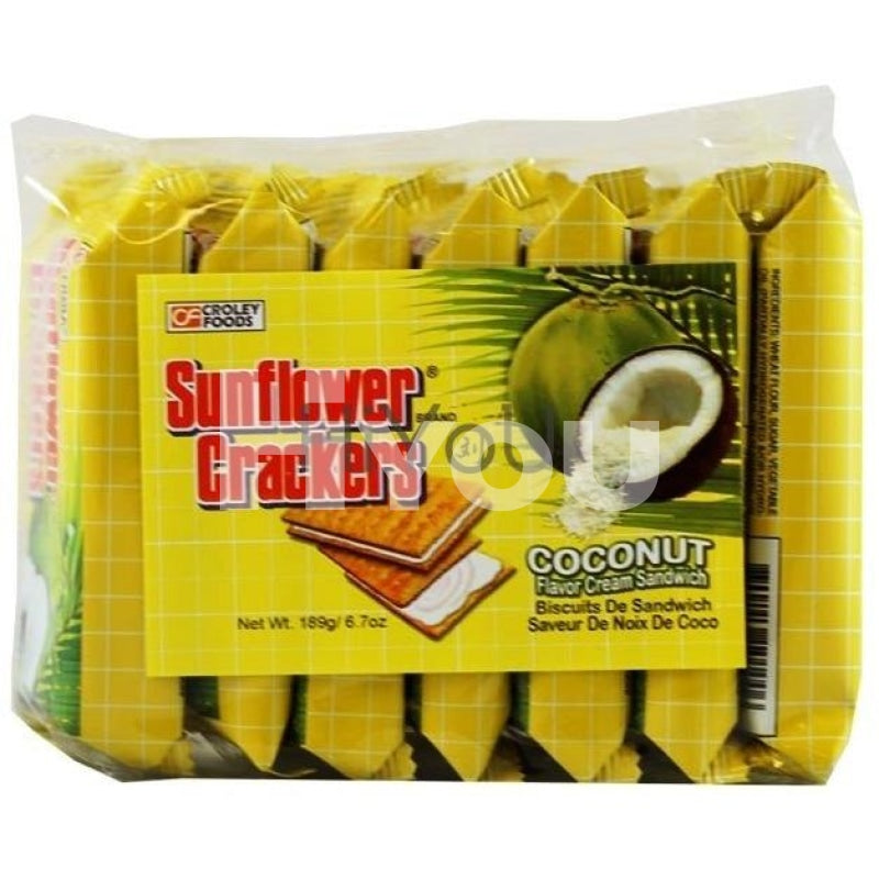 Sunflower Crackers Coconut Flavor Cream Sandwich 7X27G ~ Snacks
